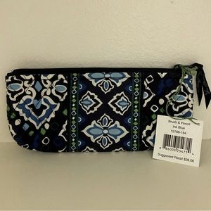 Vera Bradley Brush and Pencil Bag- Ink Blue